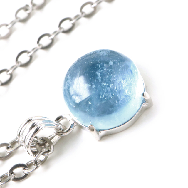 アクアマリン ペンダント 天然石 ネックレス 高品質 Silver925 1点物 3月 誕生石 藍柱石 ベリル
