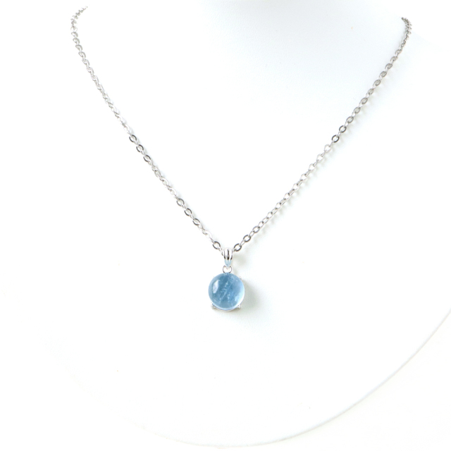 アクアマリン ペンダント 天然石 ネックレス 高品質 Silver925 1点物 3月 誕生石 藍柱石 ベリル