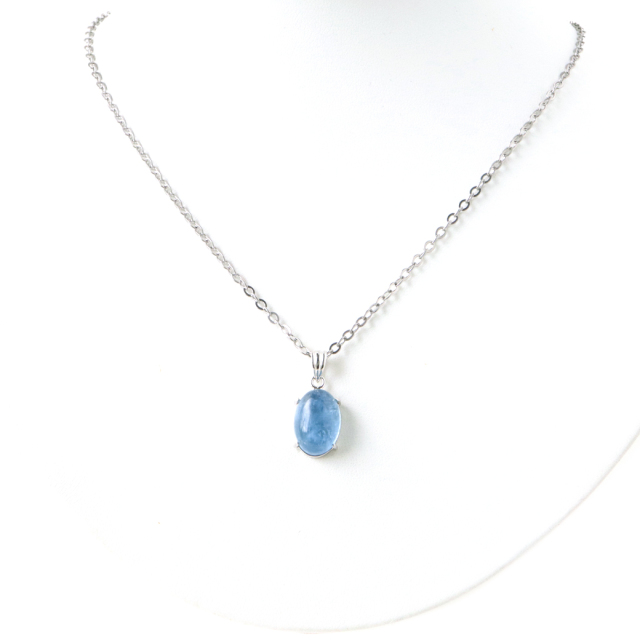 アクアマリン ペンダント 天然石 ネックレス 高品質 Silver925 1点物 3月 誕生石 藍柱石 ベリル