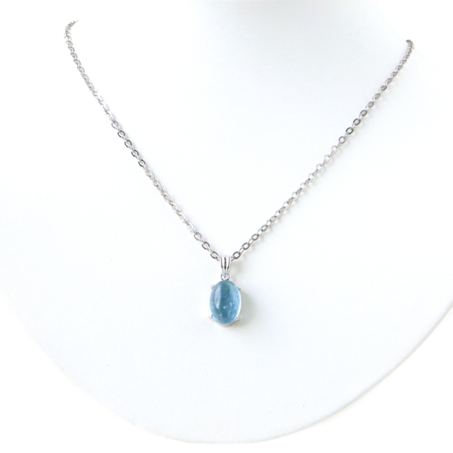 アクアマリン ペンダント 天然石 ネックレス 高品質 Silver925 1点物 3月 誕生石 藍柱石 ベリル