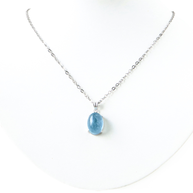アクアマリン ペンダント 天然石 ネックレス 高品質 Silver925 1点物 3月 誕生石 藍柱石 ベリル