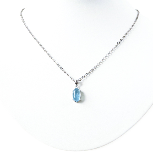アクアマリン ペンダント 天然石 ネックレス 高品質 Silver925 1点物 3月 誕生石 藍柱石 ベリル