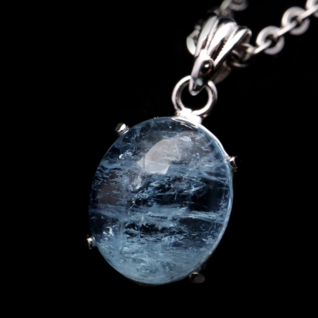 アクアマリン ペンダント 天然石 ネックレス 高品質 Silver925 1点物 3月 誕生石 藍柱石 ベリル