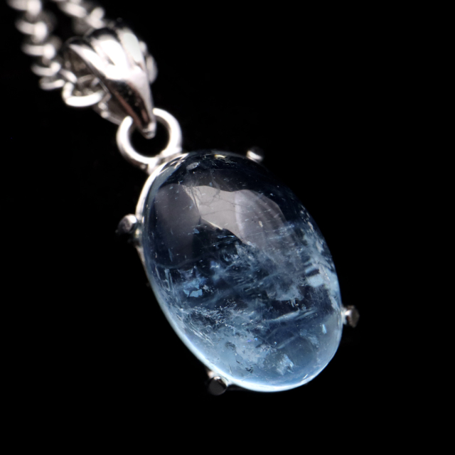 アクアマリン ペンダント 天然石 ネックレス 高品質 Silver925 1点物 3月 誕生石 藍柱石 ベリル