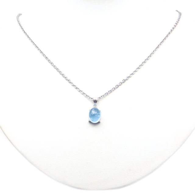 アクアマリン ペンダント 天然石 ネックレス 高品質 Silver925 1点物 3月 誕生石 藍柱石 ベリル