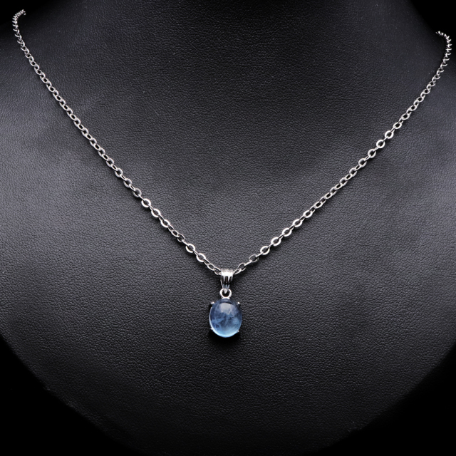 アクアマリン ペンダント 天然石 ネックレス マリンブルー Silver925 1点物 3月 誕生石 藍柱石 ベリル