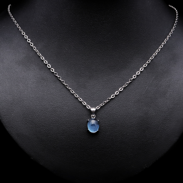 アクアマリン ペンダント 天然石 ネックレス マリンブルー Silver925 1点物 3月 誕生石 藍柱石 ベリル