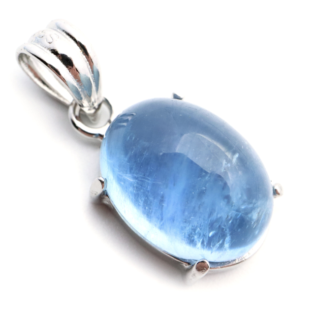 アクアマリン ペンダント 天然石 ネックレス マリンブルー Silver925 1点物 3月 誕生石 藍柱石 ベリル