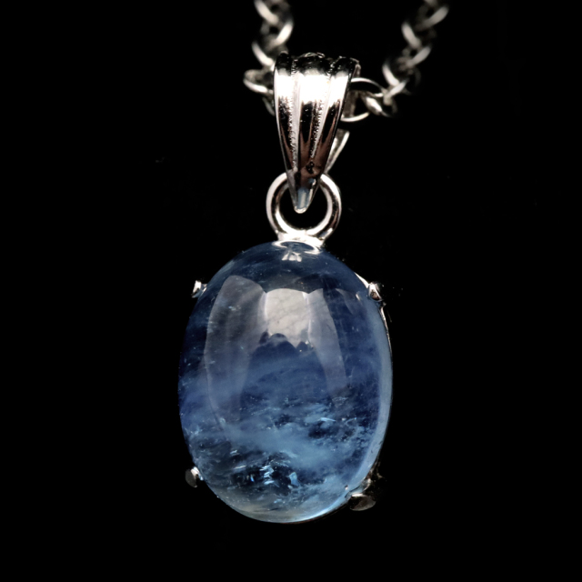 アクアマリン ペンダント 天然石 ネックレス マリンブルー Silver925 1点物 3月 誕生石 藍柱石 ベリル