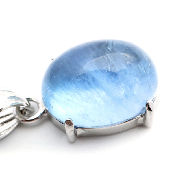 アクアマリン ペンダント 天然石 ネックレス マリンブルー Silver925 1点物 3月 誕生石 藍柱石 ベリル
