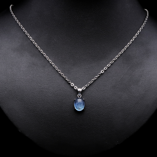 アクアマリン ペンダント 天然石 ネックレス マリンブルー Silver925 1点物 3月 誕生石 藍柱石 ベリル