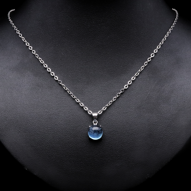 アクアマリン ペンダント 天然石 ネックレス マリンブルー Silver925 1点物 3月 誕生石 藍柱石 ベリル