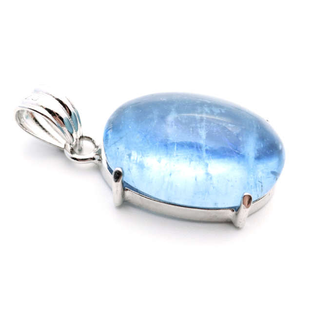 アクアマリン ペンダント 天然石 ネックレス マリンブルー Silver925 1点物 3月 誕生石 藍柱石 ベリル