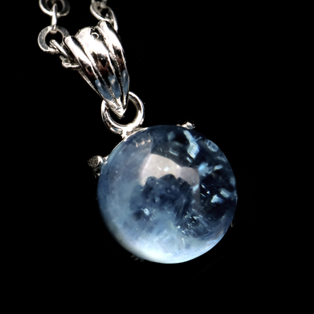 アクアマリン ペンダント 天然石 ネックレス マリンブルー Silver925 1点物 3月 誕生石 藍柱石 ベリル