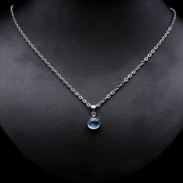 アクアマリン ペンダント 天然石 ネックレス マリンブルー Silver925 1点物 3月 誕生石 藍柱石 ベリル