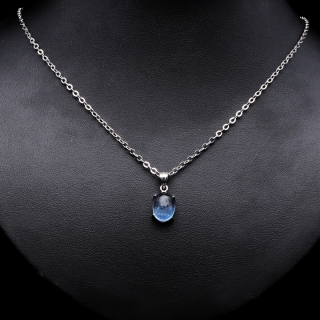 アクアマリン ペンダント 天然石 ネックレス マリンブルー Silver925 1点物 3月 誕生石 藍柱石 ベリル