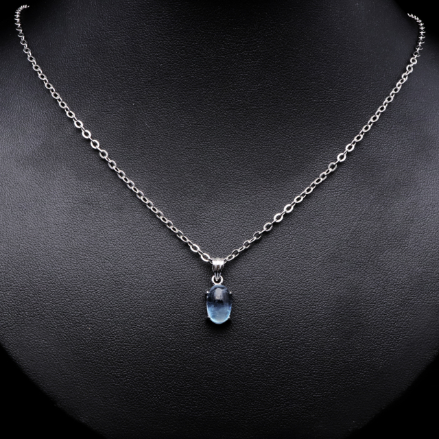 アクアマリン ペンダント 天然石 ネックレス マリンブルー Silver925 1点物 3月 誕生石 藍柱石 ベリル
