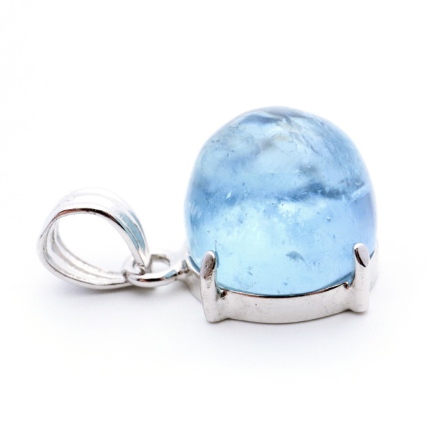 アクアマリン ペンダント 天然石 ネックレス マリンブルー Silver925 1点物 3月 誕生石 藍柱石 ベリル