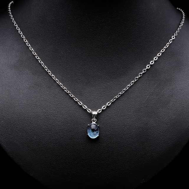 アクアマリン ペンダント 天然石 ネックレス マリンブルー Silver925 1点物 3月 誕生石 藍柱石 ベリル
