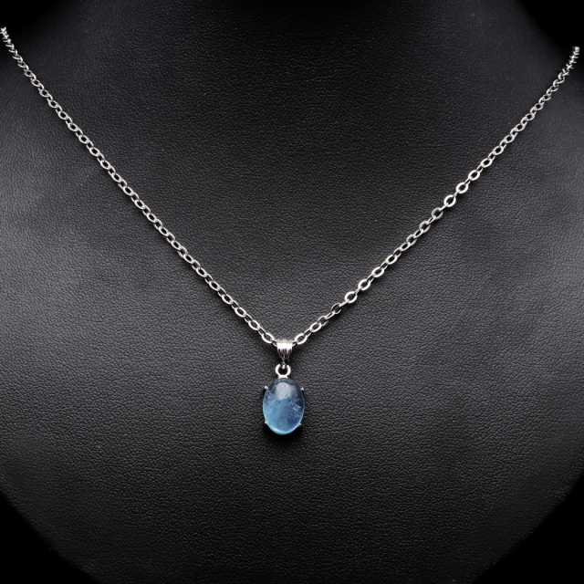 アクアマリン ペンダント 天然石 ネックレス マリンブルー Silver925 1点物 3月 誕生石 藍柱石 ベリル