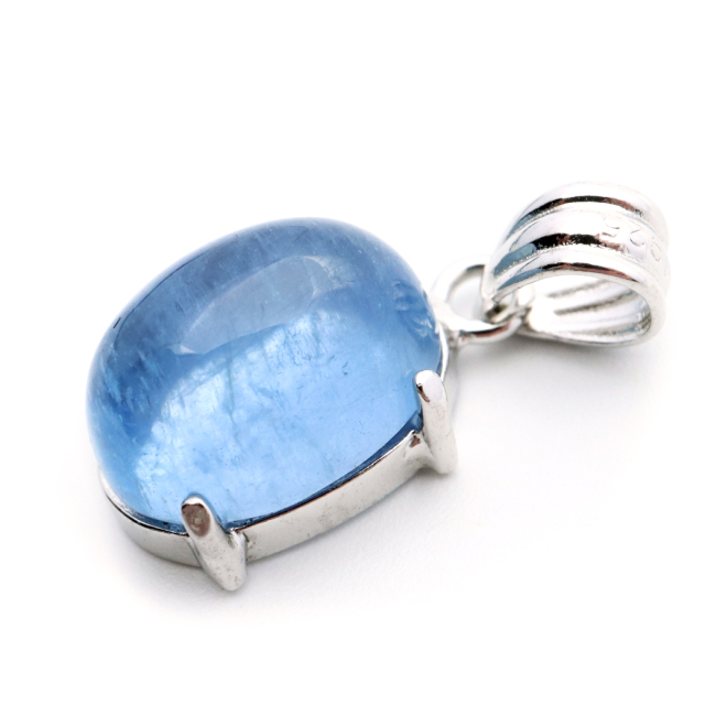 アクアマリン ペンダント 天然石 ネックレス マリンブルー Silver925 1点物 3月 誕生石 藍柱石 ベリル