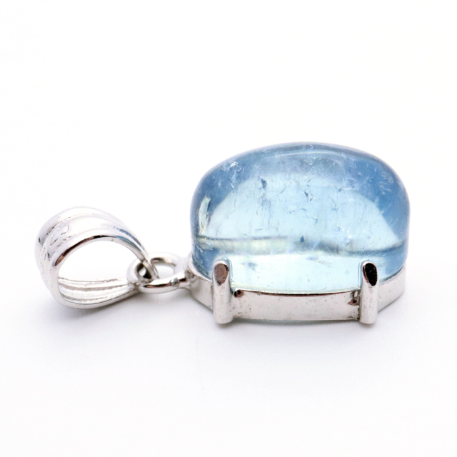 アクアマリン ペンダント 天然石 ネックレス マリンブルー Silver925 1点物 3月 誕生石 藍柱石 ベリル