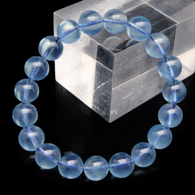 アクアマリン ブレスレット AAA 10mm 3月 誕生石 天然石 パワーストーン 1点もの Aquamarine