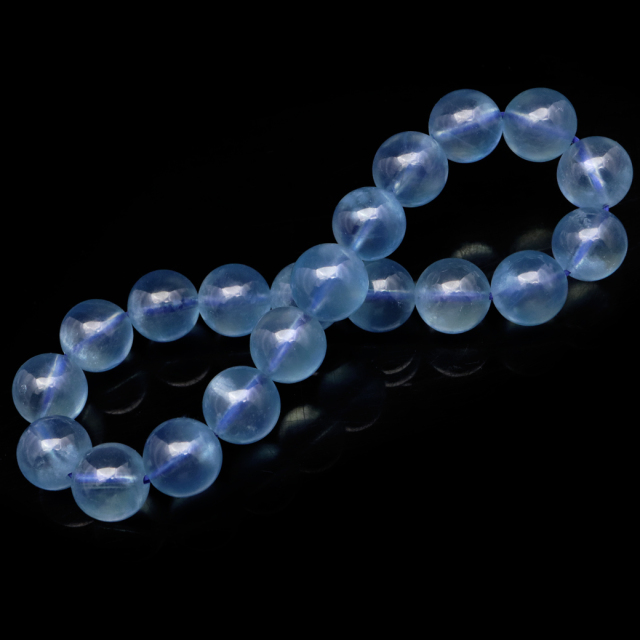 アクアマリン ブレスレット AAA 9.5mm 3月 誕生石 天然石 パワーストーン 1点もの Aquamarine