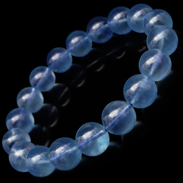 アクアマリン ブレスレット AAA 10.5mm 3月 誕生石 天然石 パワーストーン 1点もの Aquamarine