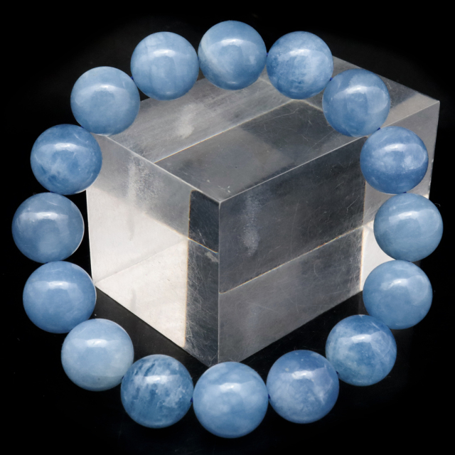 アクアマリン ブレスレット A 13mm 3月 誕生石 天然石 パワーストーン 1点もの Aquamarine クリスマス プレゼント