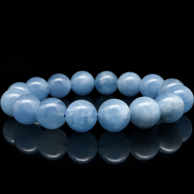アクアマリン ブレスレット A 13mm 3月 誕生石 天然石 パワーストーン 1点もの Aquamarine クリスマス プレゼント