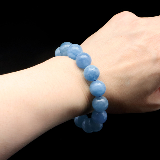 アクアマリン ブレスレット A 13mm 3月 誕生石 天然石 パワーストーン 1点もの Aquamarine クリスマス プレゼント