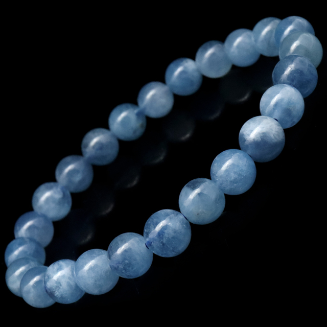 アクアマリン ブレスレット A 9.5mm 3月 誕生石 天然石 パワーストーン 1点もの Aquamarine クリスマス プレゼント