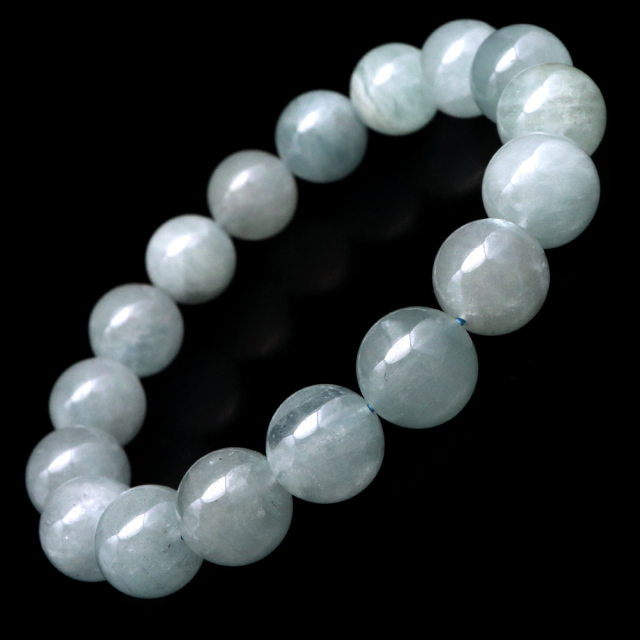 アクアマリン ブレスレット 12mm 1点もの 3月 誕生石 天然石 パワーストーン 贈り物 プレゼント ギフト 贈り物