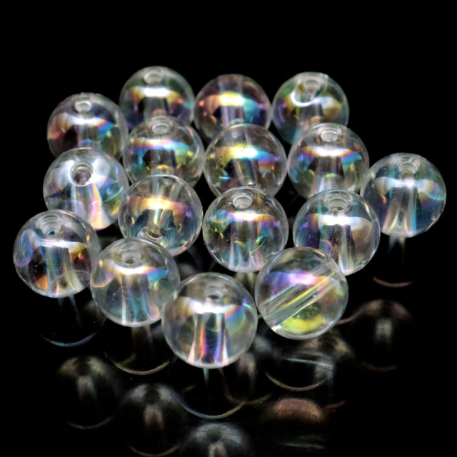 水晶 レインボーオーラ クォーツ 6mm 粒売り ビーズ バラ売り 1粒売り 天然石 パワーストーン エンジェルオーラ