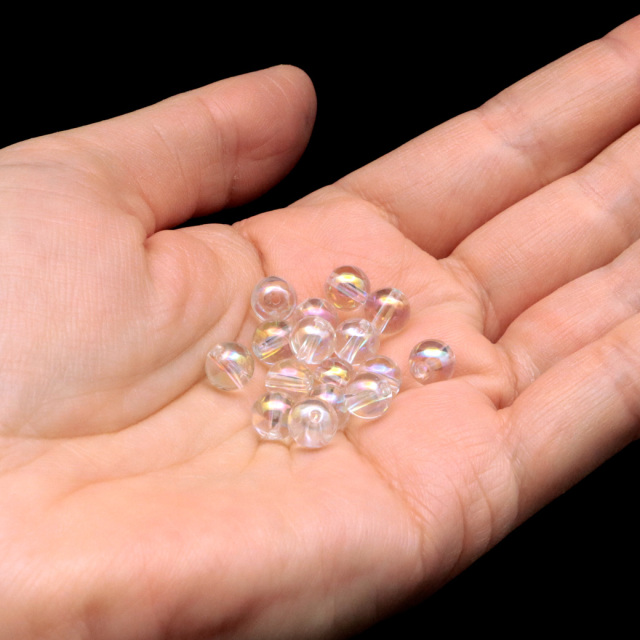 水晶 レインボーオーラ クォーツ 6mm 粒売り ビーズ バラ売り 1粒売り 天然石 パワーストーン エンジェルオーラ
