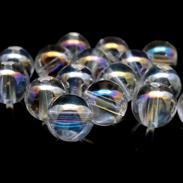 水晶 レインボーオーラ クォーツ 8mm 粒売り ビーズ バラ売り 1粒売り 天然石 パワーストーン エンジェルオーラ