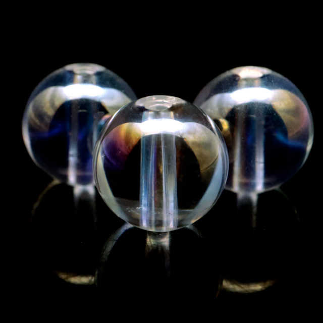 水晶 レインボーオーラ クォーツ 8mm 粒売り ビーズ バラ売り 1粒売り 天然石 パワーストーン エンジェルオーラ