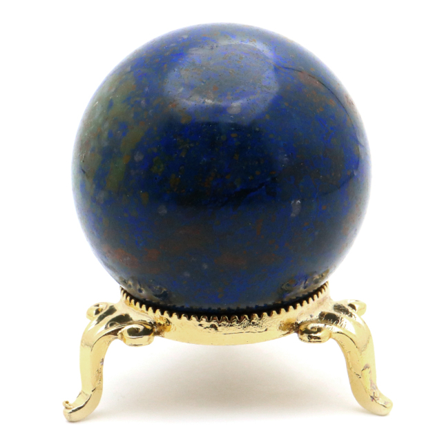 アズライト 丸玉 直径54mm 1点物 台座付き 天然石 置き物 パワーストーン 中国 貴州省産 ブルー 藍銅鉱 らんどうこう Azurite 鉱物 鉱石
