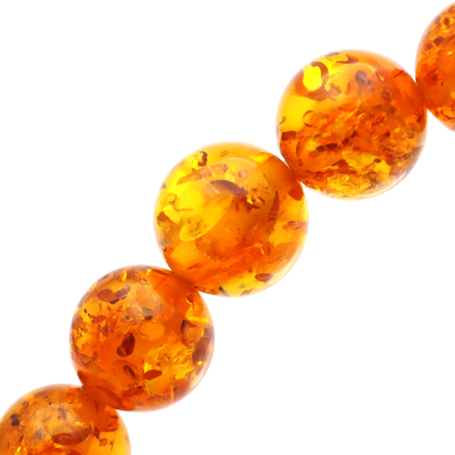 オレンジ アンバー ブレスレット 6mm ナチュラルカラー リトアニア バルト海産 バルティックアンバー 琥珀 こはくamber