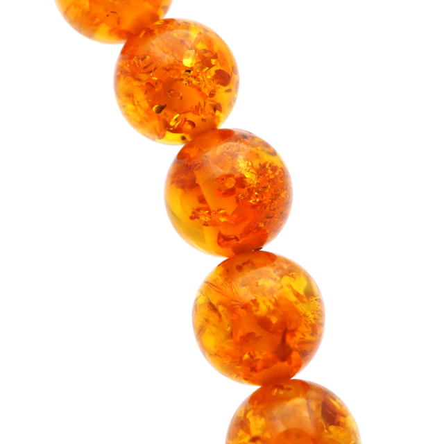オレンジ アンバー ブレスレット 6mm ナチュラルカラー リトアニア バルト海産 バルティックアンバー 琥珀 こはくamber