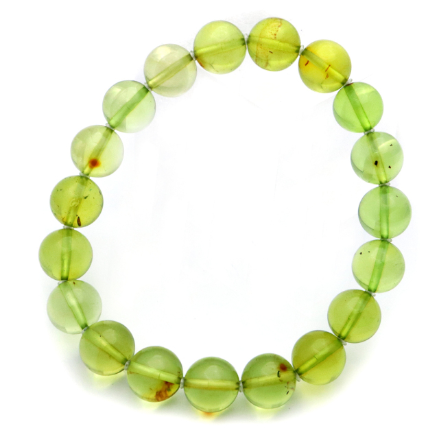 グリーン アンバー ブレスレット 10mmリトアニア バルト海産 バル  