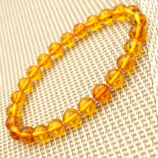 オレンジ アンバー ブレスレット 7mm ナチュラルカラー リトアニア バルト海産 バルティックアンバー 琥珀 こはくamber