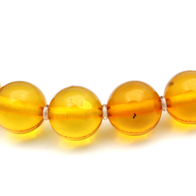 オレンジ アンバー ブレスレット 7mm ナチュラルカラー リトアニア バルト海産 バルティックアンバー 琥珀 こはくamber