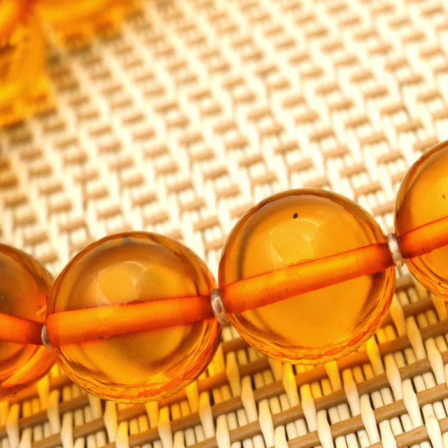 オレンジ アンバー ブレスレット 10mm ナチュラルカラー リトアニア バルト海産 バルティックアンバー 琥珀 こはくamber