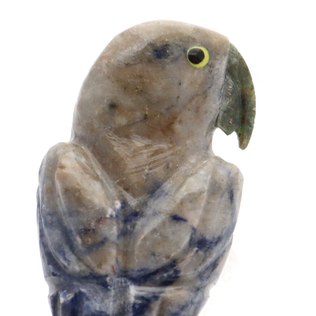 天然石 鳥 置き物 オーナメント 宝石鳥 インコ ソーダライト オウム 水晶 クラスター 原石 パワーストーン 彫刻 彫り物 天然石 1点もの