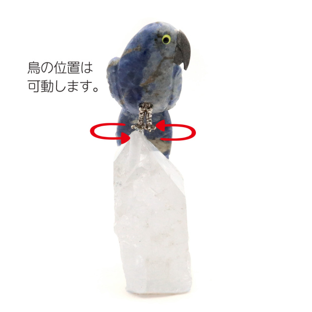 天然石 鳥 置き物 オーナメント 宝石鳥 インコ ソーダライト オウム 水晶 クラスター 原石 パワーストーン 彫刻 彫り物 天然石 1点もの