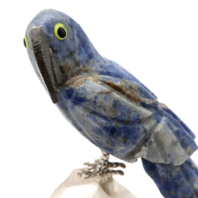 天然石 鳥 置き物 オーナメント 宝石鳥 インコ ソーダライト オウム 水晶 クラスター 原石 パワーストーン 彫刻 彫り物 天然石 1点もの