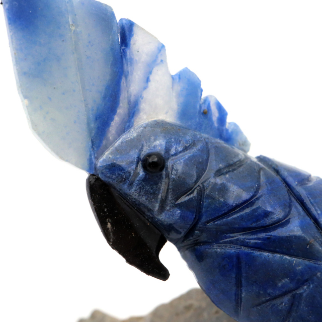 天然石 鳥 置き物 オーナメント 宝石鳥 インコ ソーダライト オウム
