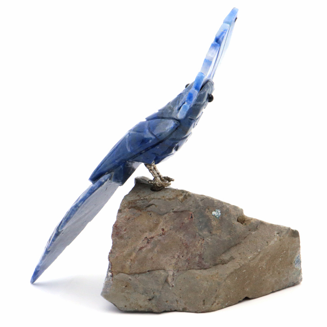 天然石 鳥 置き物 オーナメント 宝石鳥 インコ ソーダライト オウム